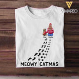 Personalized Meowy Catmas Woman Love Cat Christmas Tshirt Printed 22DEC-HQ02