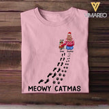 Personalized Meowy Catmas Woman Love Cat Christmas Tshirt Printed 22DEC-HQ02