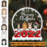 Personalized Mewy Fluffmas Acrylic/Plastic Ornament Printed QTHY0212