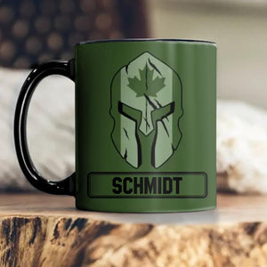 Personalized Canadian Solider/ Veteran Mask Camo Black Mug Printed QTDT0512