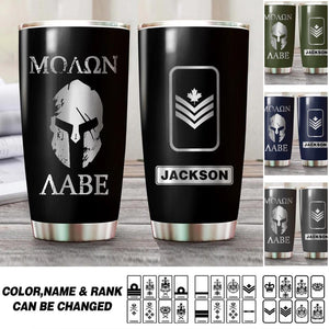 Personalized Moaon Aabe Canadian Solider/Veteran Rank Camo Tumbler Printed QTHQ0512