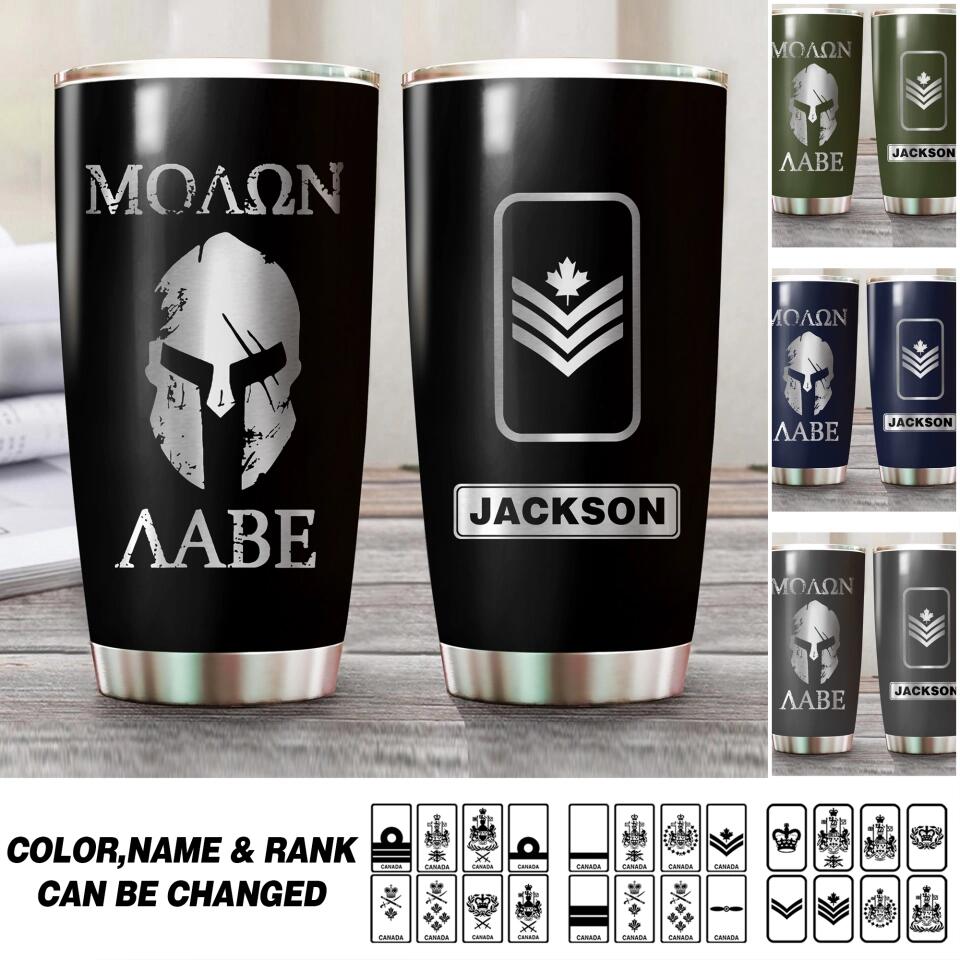 Personalized Moaon Aabe Canadian Solider/Veteran Rank Camo Tumbler Printed QTHQ0512