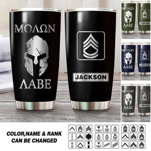Personalized Moaon Aabe U.S Solider/Veteran Rank Camo Tumbler Printed QTHQ0512