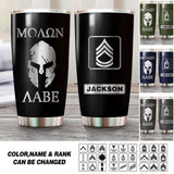Personalized Moaon Aabe U.S Solider/Veteran Rank Camo Tumbler Printed QTHQ0512
