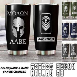Personalized Moaon Aabe Greek Solider/Veteran Rank Camo Tumbler Printed QTHQ0512