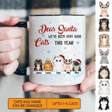 Personalized Cat Lovers Dear Santa We've Been Very Good This Year Accent Mug PNHY0512