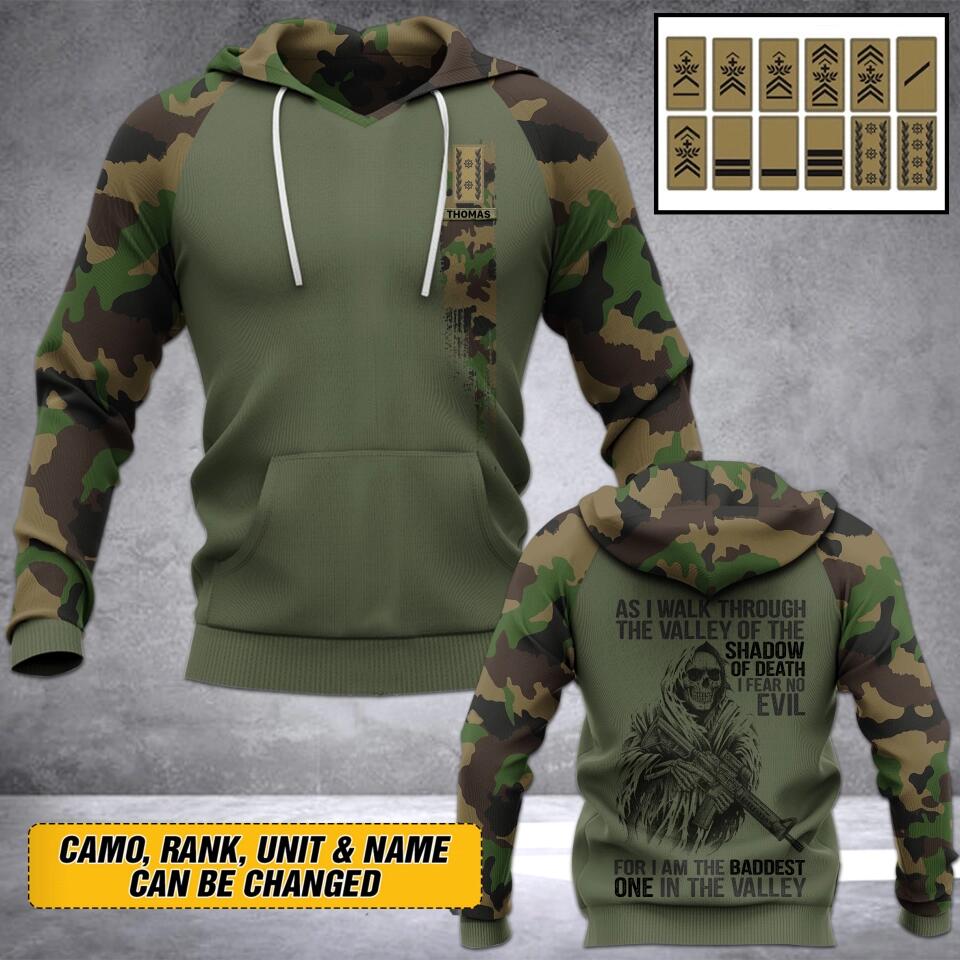 Personalized Swiss Solider/ Veteran Camo With Name and Rank Hoodie 3D Printed 22DEC-HY05