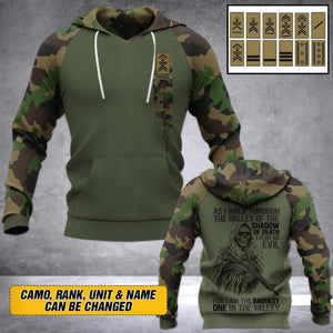 Personalized Swiss Solider/ Veteran Camo With Name and Rank Hoodie 3D Printed 22DEC-HY05