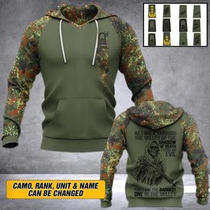 Personalized German Solider/ Veteran Camo With Name and Rank Hoodie 3D Printed 22DEC-HY05