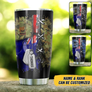 Personalized Australian Solider/Veteran Rank Camo Tumbler Printed QTDT0512