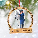 Personalized Your Image Horse And You Wood Ornament Printed QTDT0612