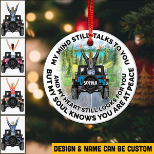 Personalized Woman Love Jeep Acrylic/Plastic Ornament Printed QTHQ0612