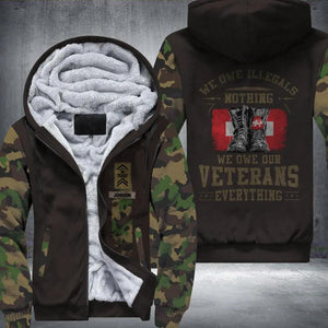 Personalized Swiss Soldier/ Veteran We Owe Illegals Nothing We Owe Our Veterans 3D Printed Fleece Hoodie 22DEC-DT07