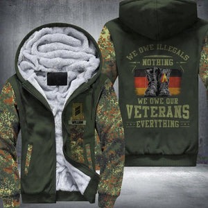 Personalized German Solider/ Veteran We Owe Illegals Nothing We Owe Our Veterans 3D Printed Fleece Hoodie 22DEC-DT07
