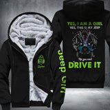 Personalized Yes I Am A Girl Yes This Is My Jeep No You Can't Drive It Jeep Girl Printed Fleece Hoodie PNDT0712