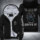 Personalized Yes I Am A Girl Yes This Is My Jeep No You Can't Drive It Jeep Girl Printed Fleece Hoodie PNDT0712