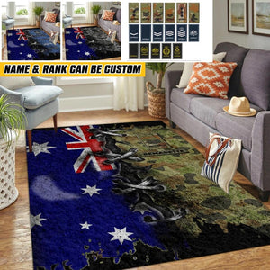 Personalized Australian Solider/Veteran Rank Camo Rug Printed QTHQ0712