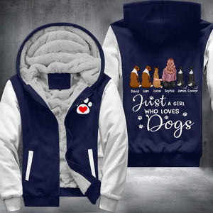 Personalized Just A Girl Who Loves Dogs Printed Fleece Hoodie 22DEC-HQ07