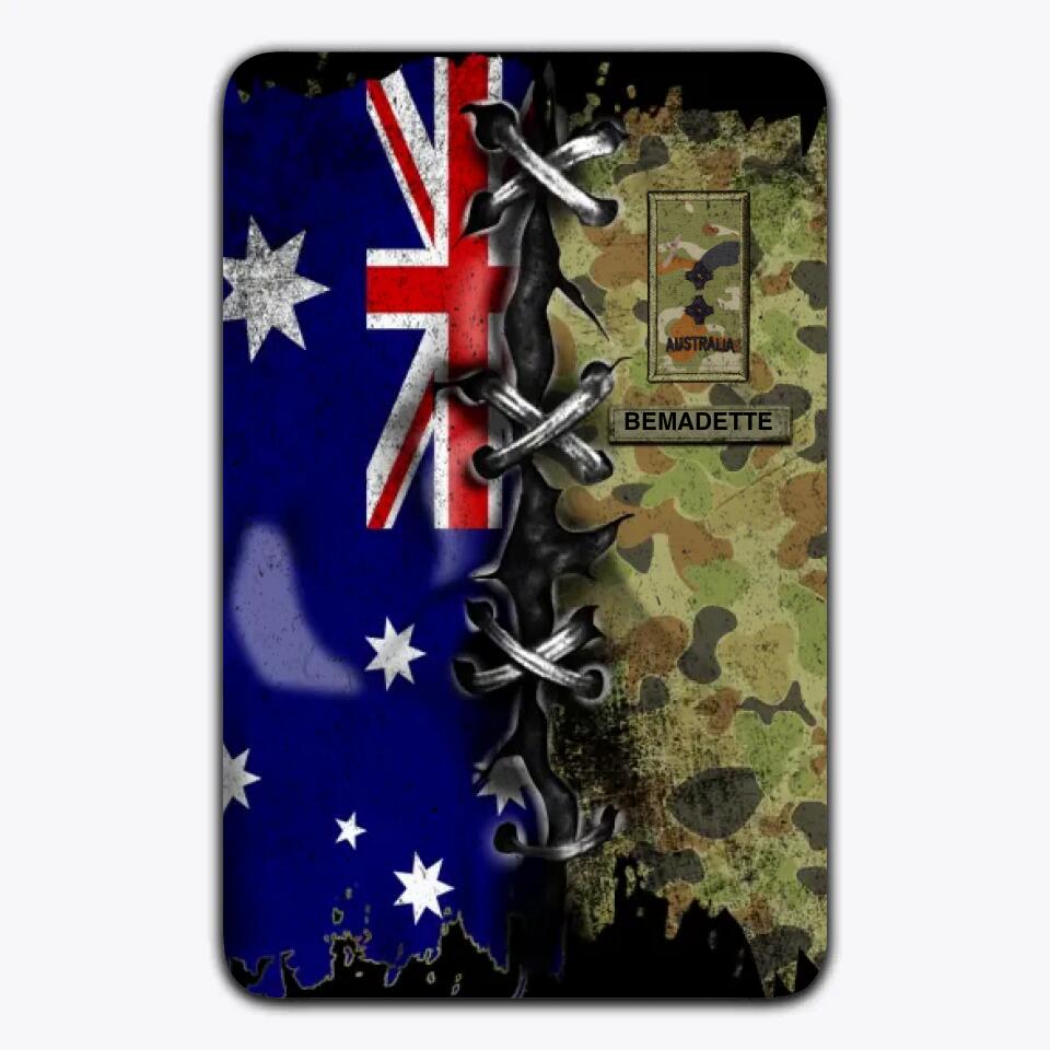 Personalized Australian Solider/Veteran Rank Camo Rug Printed QTHQ0712