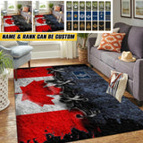Personalized Canadian Solider/Veteran Rank Camo Rug Printed QTHQ0712