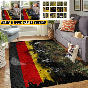 Personalized German Solider/Veteran Rank Camo Rug Printed QTHQ0712