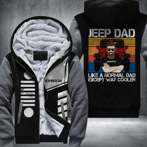 Personalized Jeep Dad Like A Normal Dad Except Way Cooler Fleece Hoodie Printed PNDT0812