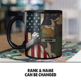 Personalized US Veteran/Soldier Camo Flag Black Mug Printed 22DEC-HY08