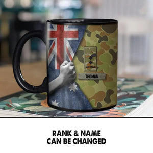 Personalized Australian Veteran/Soldier Camo Flag Black Mug Printed 22DEC-HY08