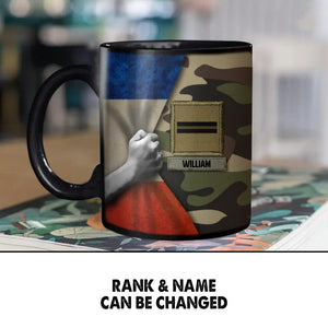 Personalized French Veteran/Soldier Camo Flag Black Mug Printed 22DEC-HY08