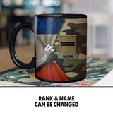 Personalized French Veteran/Soldier Camo Flag Black Mug Printed 22DEC-HY08