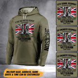 Personalized British Solider/ Veteran Hoodie 3D Printed 22DEC-DT08