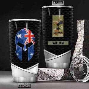 Personalized Australian Solider/Veteran Rank Camo Tumbler Printed 22DEC-HY08