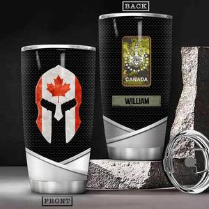 Personalized Canadian Solider/Veteran Rank Camo Tumbler Printed 22DEC-HY08