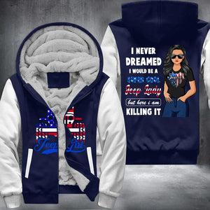 Personalized I Never Dreamed I Would Be A Super Cool Jeep Lady Printed Fleece Hoodie PNHQ0812