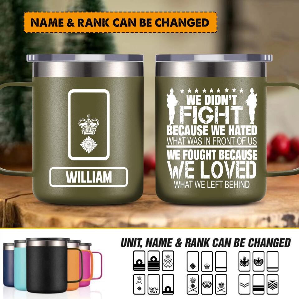 Personalized UK Solider/ Veteran With Your Unit Logo Laser Handle Cup Printed 22DEC-HY08