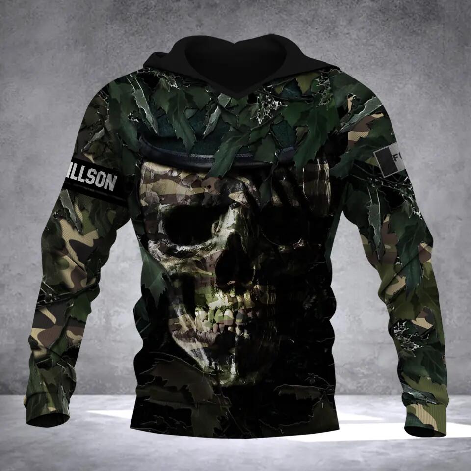 Personalized French Veteran/Solider Camo Hoodie 3D Printed QTDT0912