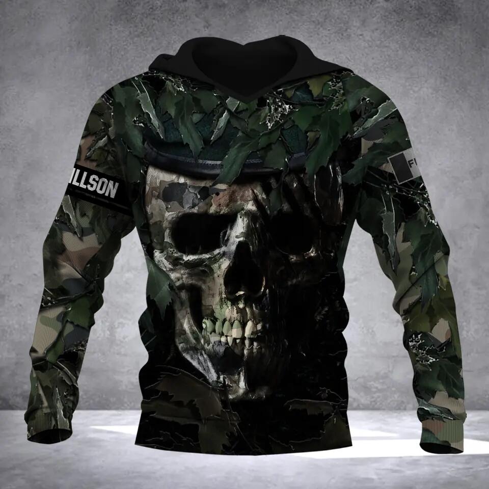 Personalized French Veteran/Solider Camo Hoodie 3D Printed QTDT0912
