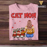 Personalized Cat Mom Christmas Tshirt Printed 22DEC-DT09