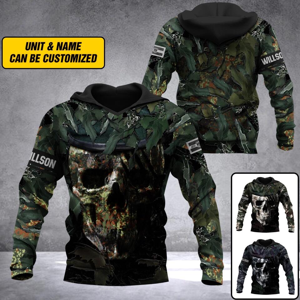 Personalized German Veteran/Solider Camo Hoodie 3D Printed QTDT0912