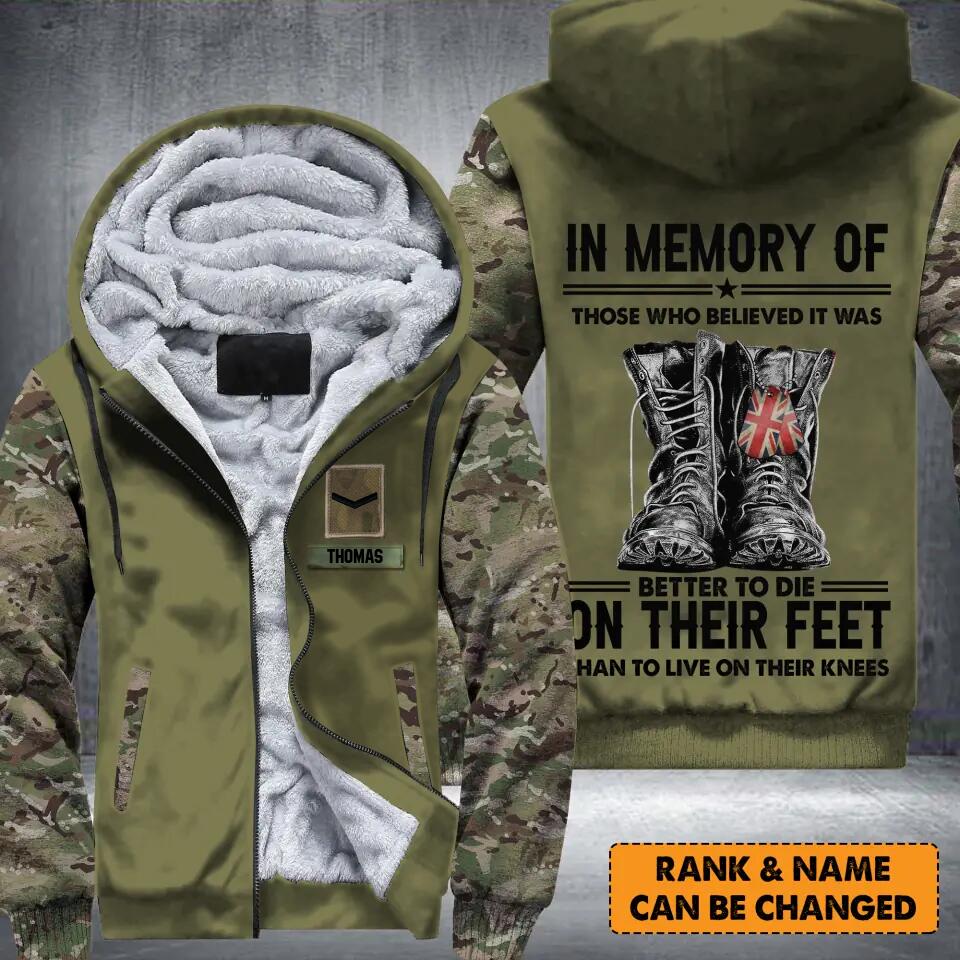 Personalized UK Solider/ Veteran In Memory Of Those Who Believed It Was 3D Printed Fleece Hoodie 22DEC-HY09