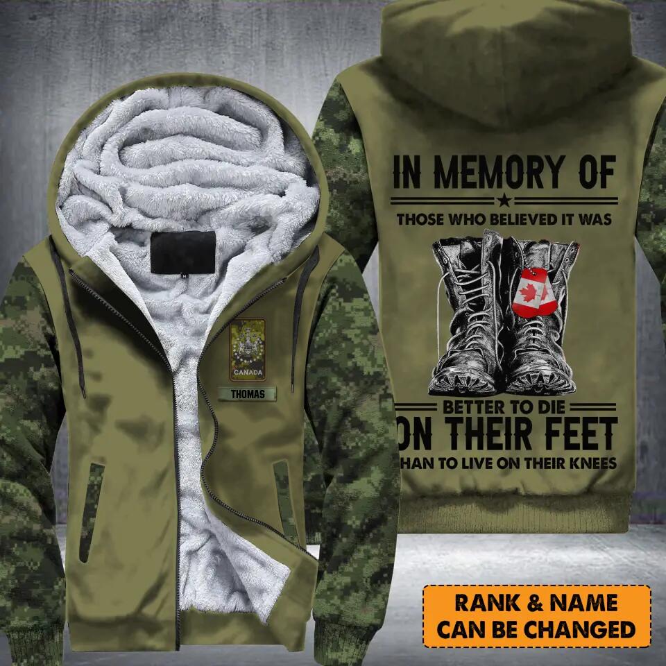 Personalized Canadian Solider/ Veteran In Memory Of Those Who Believed It Was 3D Printed Fleece Hoodie 22DEC-HY09