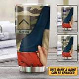 Personalized French Solider/Veteran Flag Rank Camo Tumbler Printed 22DEC-HY09