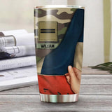 Personalized French Solider/Veteran Flag Rank Camo Tumbler Printed 22DEC-HY09