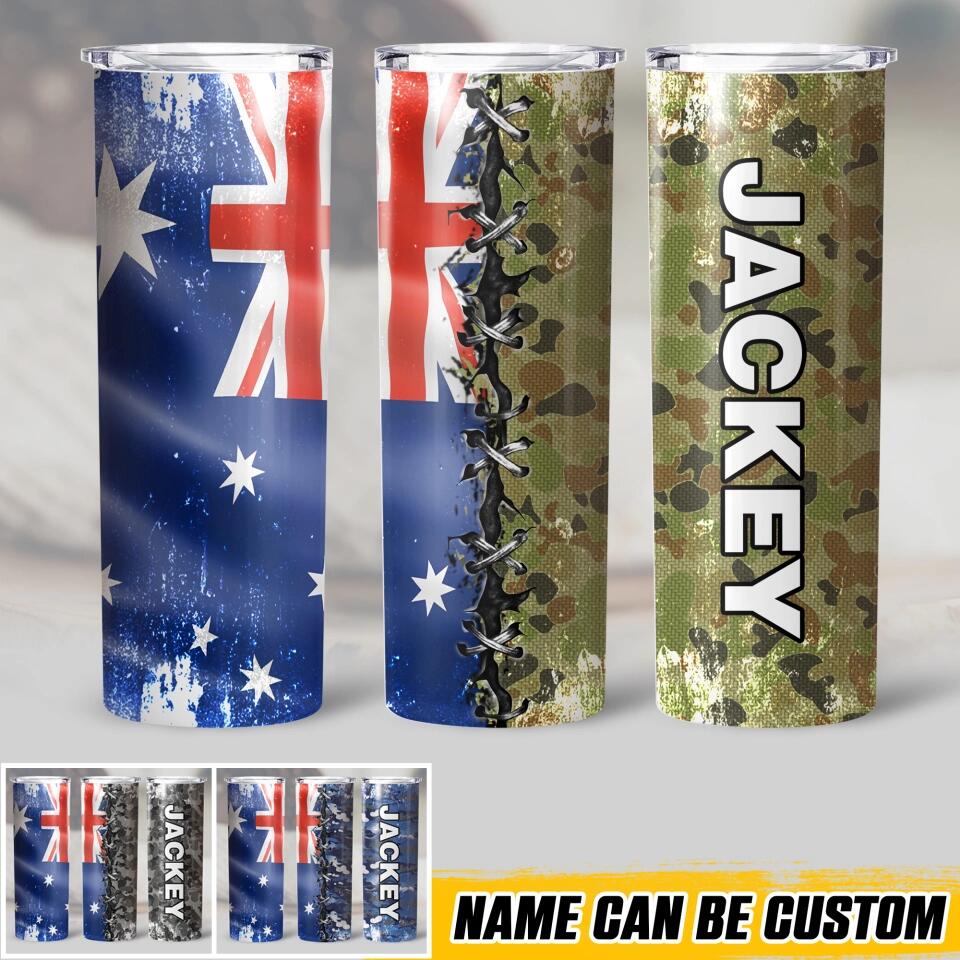 Personalized Australian Veteran/Soldier Tumbler 30Oz Printed 22DEC-HQ09
