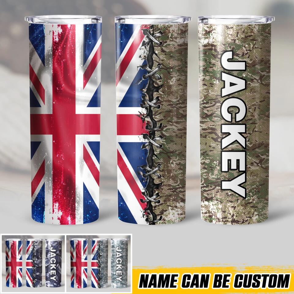 Personalized British Veteran/Soldier Tumbler 30Oz Printed 22DEC-HQ09