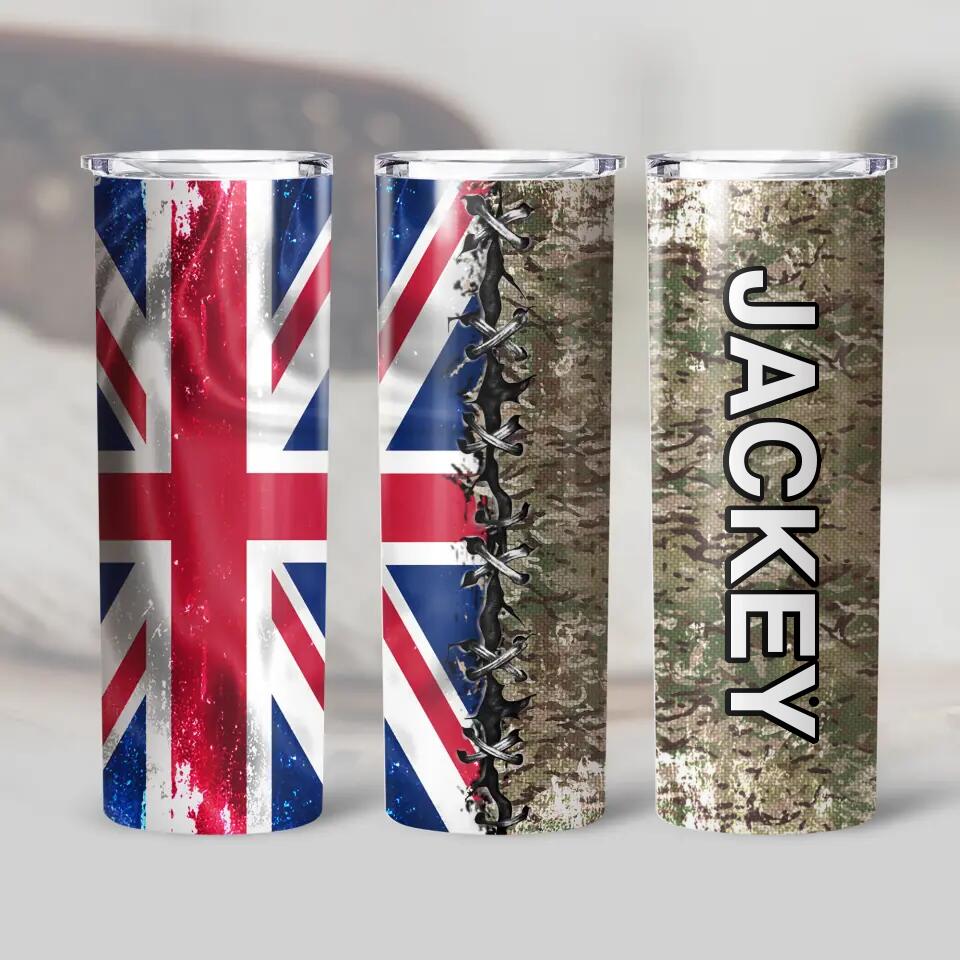 Personalized British Veteran/Soldier Tumbler 30Oz Printed 22DEC-HQ09