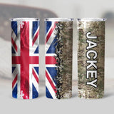 Personalized British Veteran/Soldier Tumbler 30Oz Printed 22DEC-HQ09