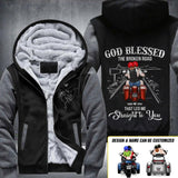 Personalized God Blessed The Broken Road That Led Me Straight To You Motobike Couple Printed Fleece Hoodie PNDT0912