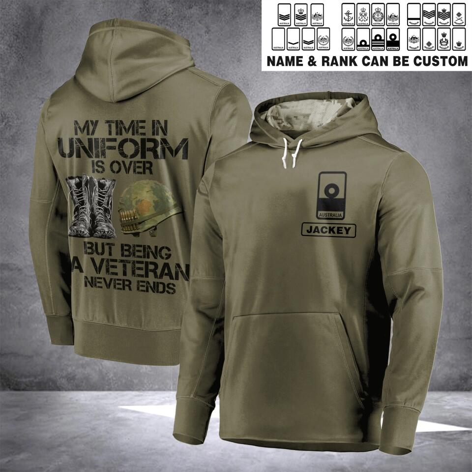 Personalized Australian Solider/ Veteran Rank Camo Hoodie 3D Printed 22DEC-HQ09