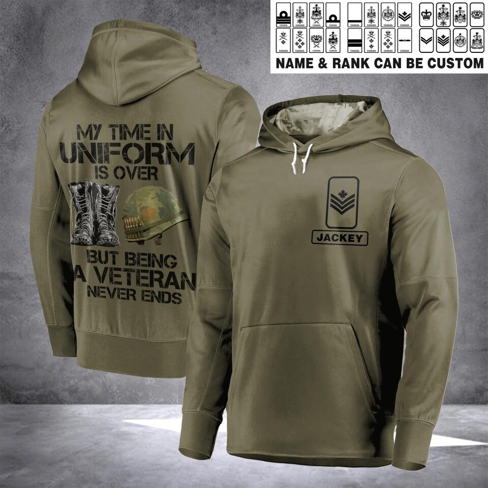 Personalized Canadian Solider/ Veteran Rank Camo Hoodie 3D Printed 22DEC-HQ09
